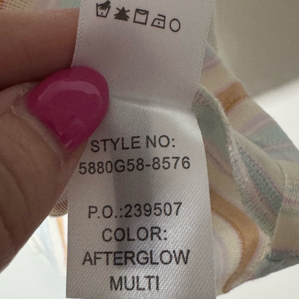 PAIGE Erenne Afternoon Glow Multi Pastel Stripe Blouse - Picture 7 of 7